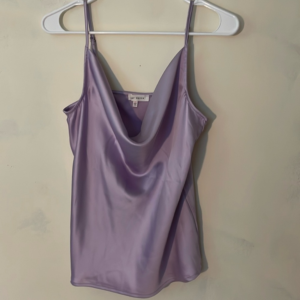 NWOT Purple Satin Cowl Neck Tank